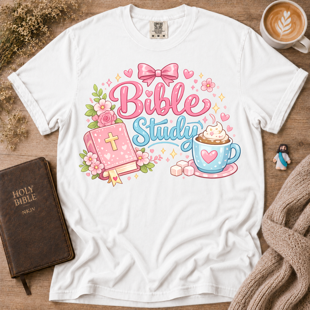 Bible Study Hot CoCo T-Shirt | Christian Faith Graphic Tee