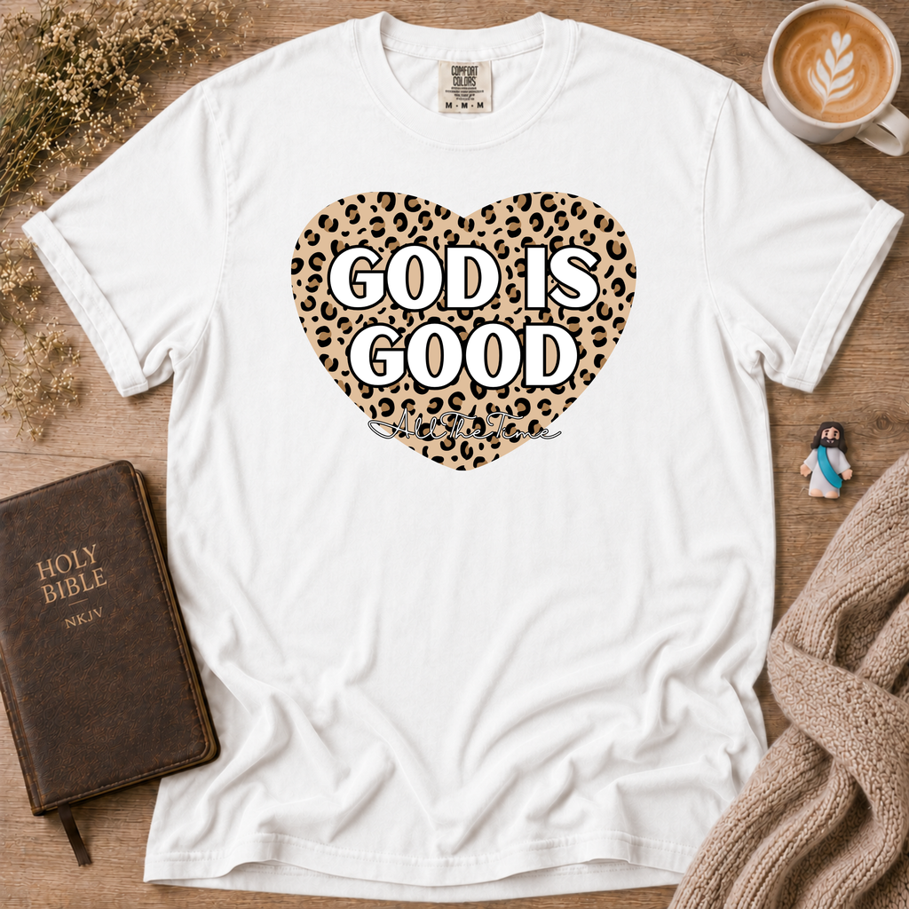 God Is Good Leopard T-Shirt | Christian Faith Graphic Tee