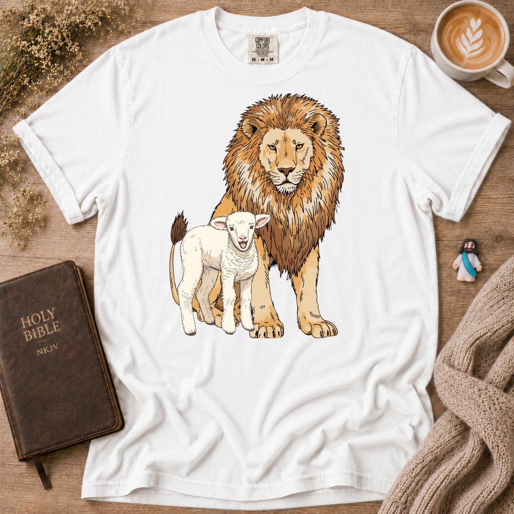 Lion&Lamb Image T-Shirt | Christian Faith Graphic Tee