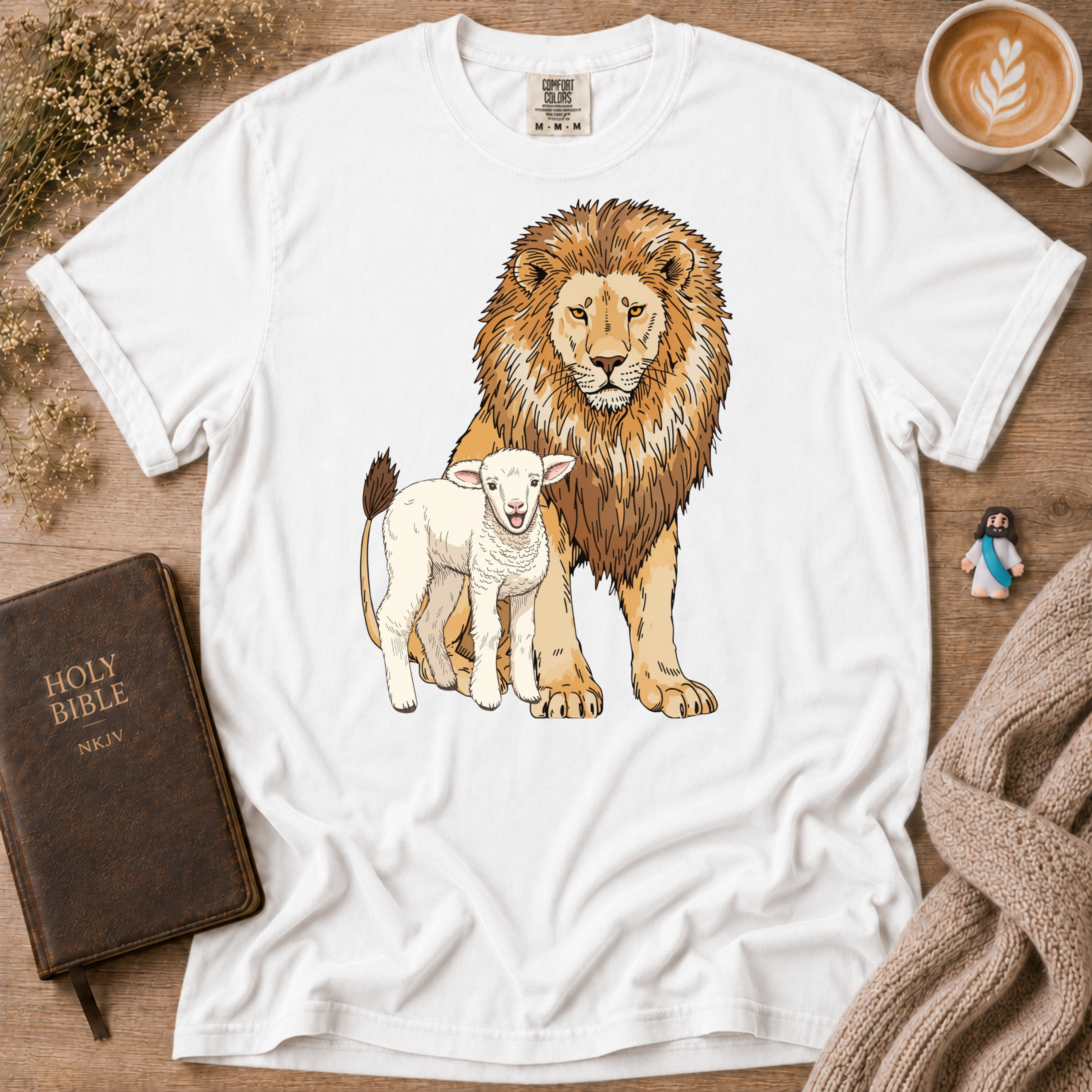 Lion&Lamb Image T-Shirt | Christian Faith Graphic Tee