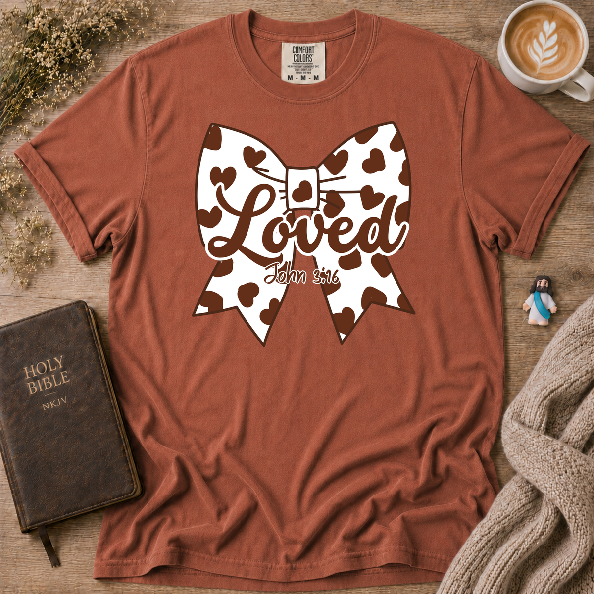 Chocolate Moo Moo Polka Dot Bow T-Shirt | Christian Faith Graphic Tee